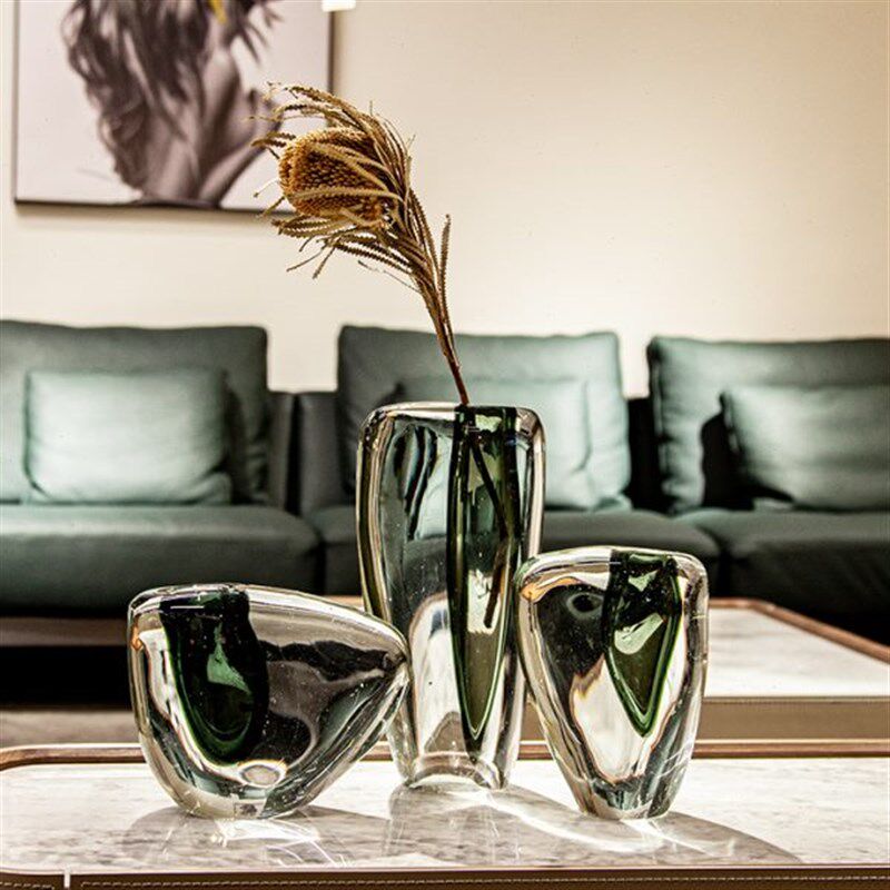 欧式轻奢客厅样板间酒店酒吧水晶花器摆件家居花瓶饰品装饰摆放u.