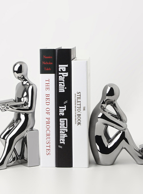 简约现代书挡人物摆件创意书档玄关客厅酒柜书房办公室轻奢装饰品