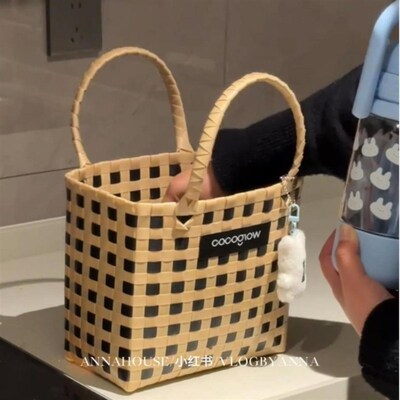 把生活拍成电影泰式手工编织菜篮子女士带饭O包旅行度假沙滩手提