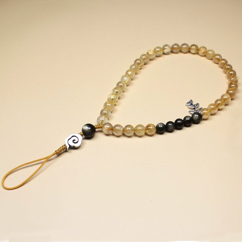 天然满发金发晶手机链短款手腕挂绳高端定制招财黄水晶挂件挂链女,3C数码配件,手机挂件/手机链,淘宝优惠券,粉丝福利购,淘宝优惠卷