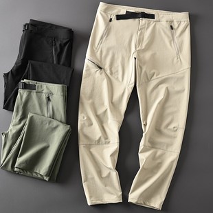 透气直筒登山软壳冲锋休闲裤 户外运动薄款 潮 夏季 飞禽茑家外贸男士