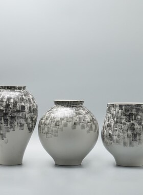 新中式创意陶瓷花瓶摆件客厅玄关电视柜插花花器现代桌面家居饰品