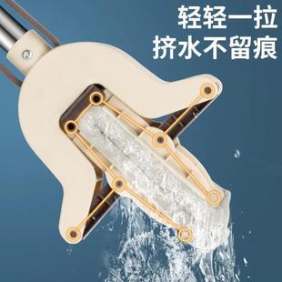 免手洗懒人拖把家用海绵吸水对折拖把可伸缩不锈钢杆挤水胶棉拖布
