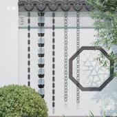 中式 饰排水链雨霖铃 庭院雨链别墅屋檐雨水链天沟雨槽导雨链风铃装