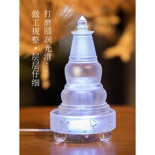 三漫陀琉璃舍利塔大白塔居家摆件内置经文佛塔宝塔插电led灯白塔
