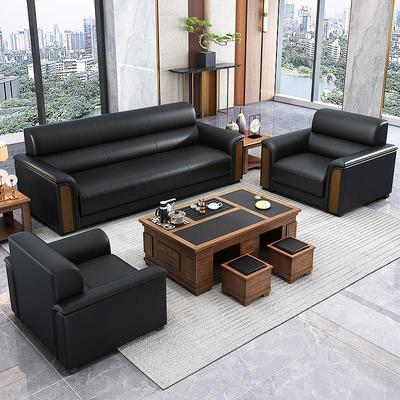 办公沙发简约现代商务接待室会客单人三人位办公室茶几组合套装