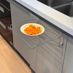 不锈钢厨房置物架多功能台面延长板壁挂式可折叠不占空间备菜架子