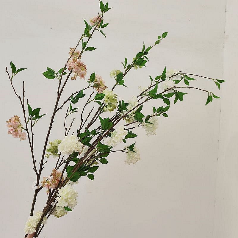 仿真花木本雪球客厅电视柜高枝落地假花摆设餐桌软装饰插花小绣球
