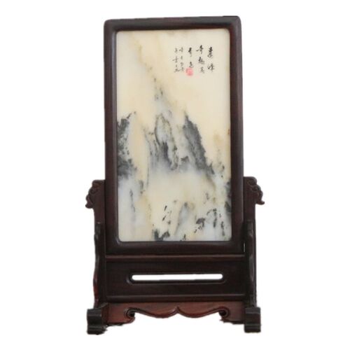 老红木彷古插屏 大红酸枝明清古典台屏 东阳木雕红木屏风摆件