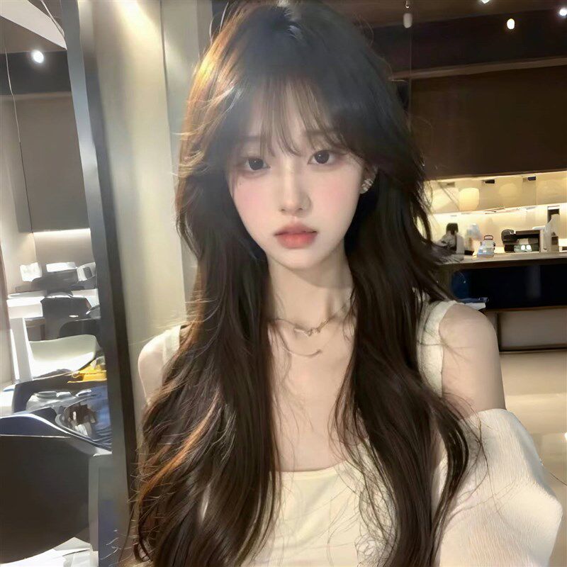 假发女长发长卷发网红大波浪Lolita日常齐刘海仿真发微卷全头套式