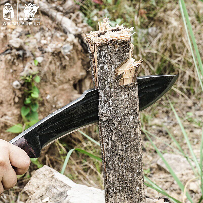 汉道锻打巡山农用砍柴刀10MM刃厚65锰钢高硬度重型砍树排障开路
