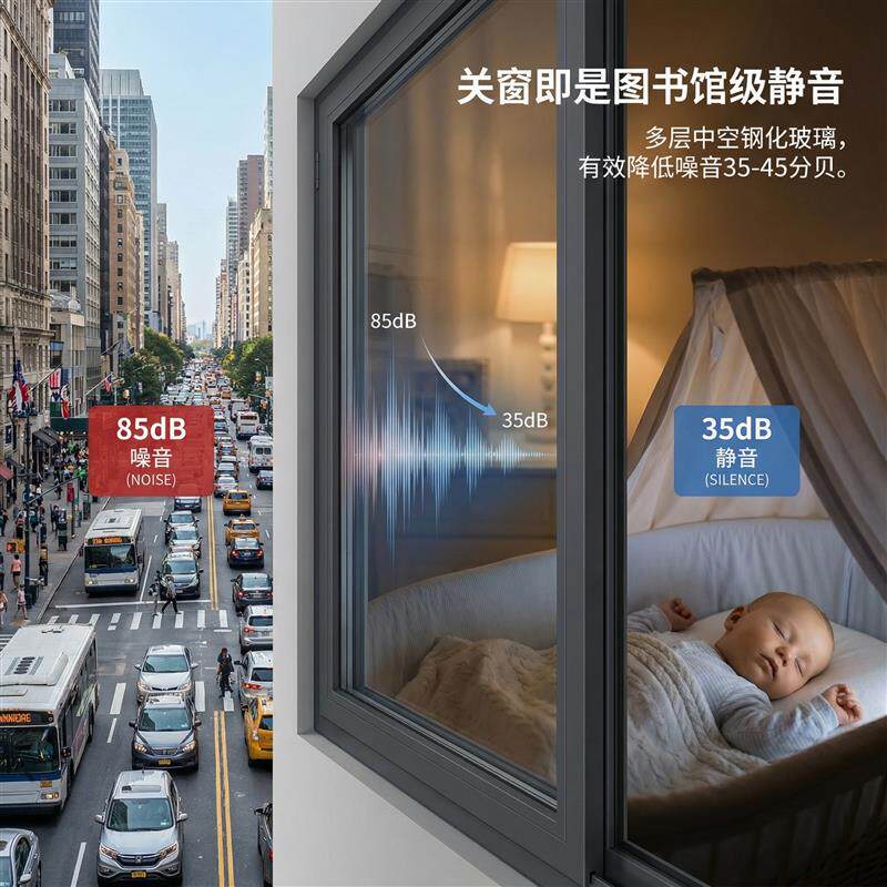 上海断桥铝门窗平开系统窗封阳台推拉窗隔音隔热中空玻璃工厂直销