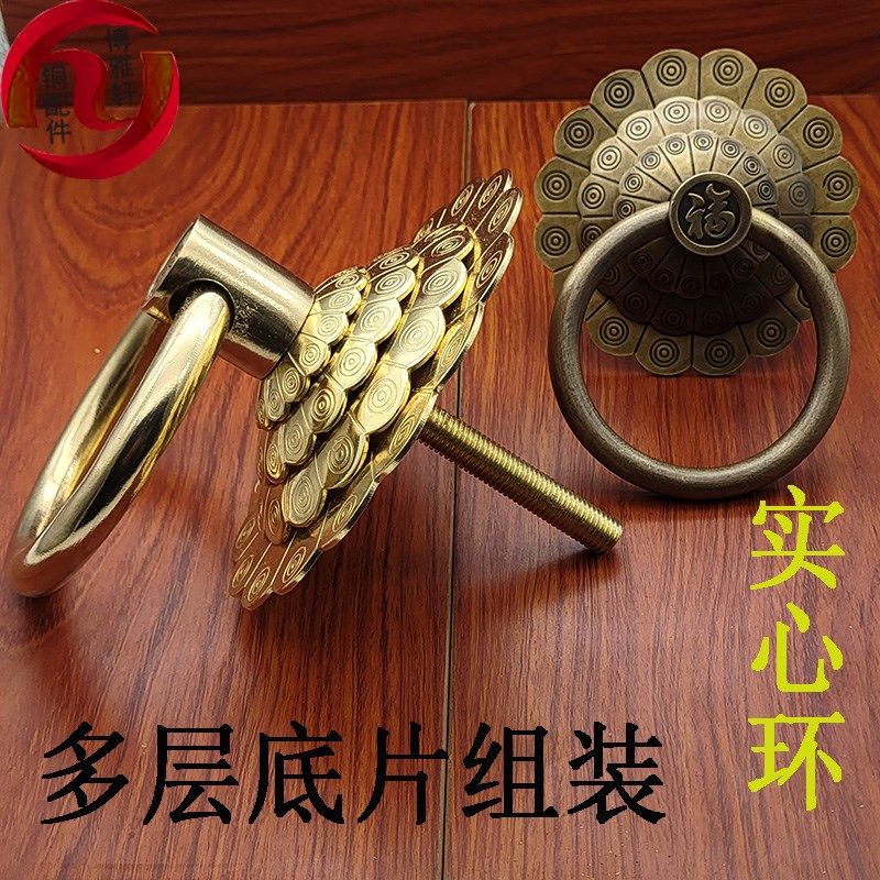 铜门环中式纯铜把手古建老式门环兽头铜拉环狮子头仿古院门铜拉手