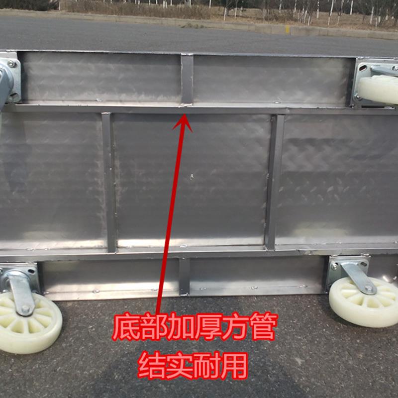 钢板车大号手推车移动静音平板车推货车加厚手推车物流工厂搬运车