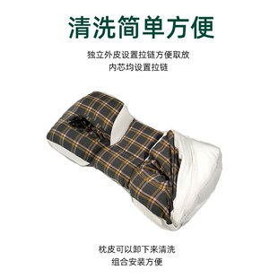 侧睡护耳枕头防压耳洞枕中间低两边高分区可调高度颈椎反弓护颈枕