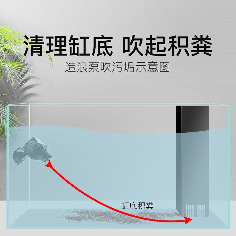 鱼缸造浪泵超静音冲浪泵吸盘大功率抽粪吹粪机双头海水造流打浪器