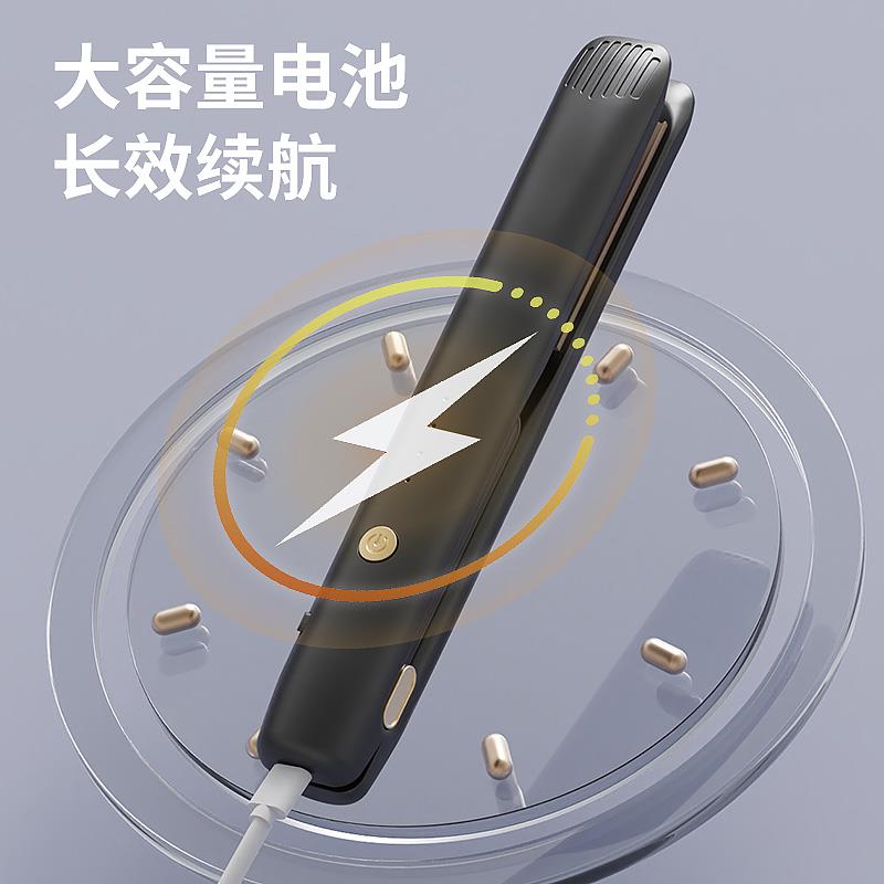 无线充电玉米烫夹板陶瓷调温电夹板玉米须烫内蓬松垫发根波浪麦穗