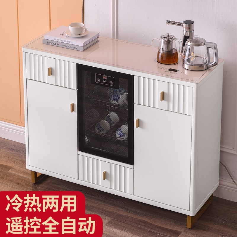 黑色智能家用茶吧机柜子一体柜高端2026新款全自动饮水机带消毒柜