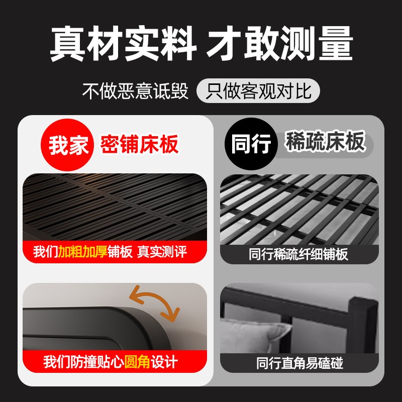 铁艺床双人床家用1米8简约钢架床出租房用加厚1.5单人床儿童铁床