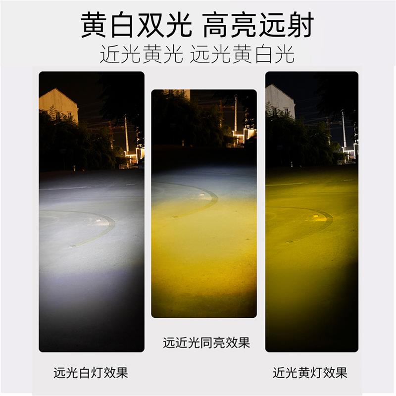 电动车灯摩托车超亮led灯外置透镜强光电瓶加装射灯铺路灯12v60v