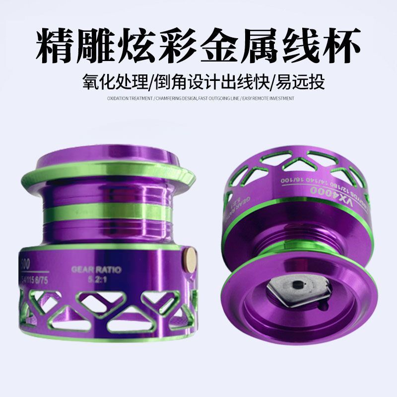 迷你炫彩纺车轮小型号渔轮马口矶钓轮掌中宝微物轮送纺车轮平衡杆