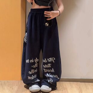 【优质棉】夏季美式街舞嘻哈运动裤街头卫裤印花长裤阔腿休闲裤潮