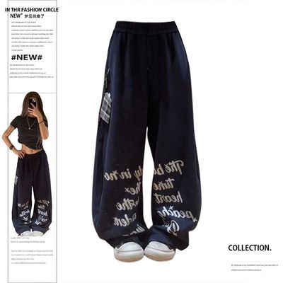 美式嘻哈高腰街舞宽松hiphop印花街头跳舞爵士舞长裤jzza运动裤子
