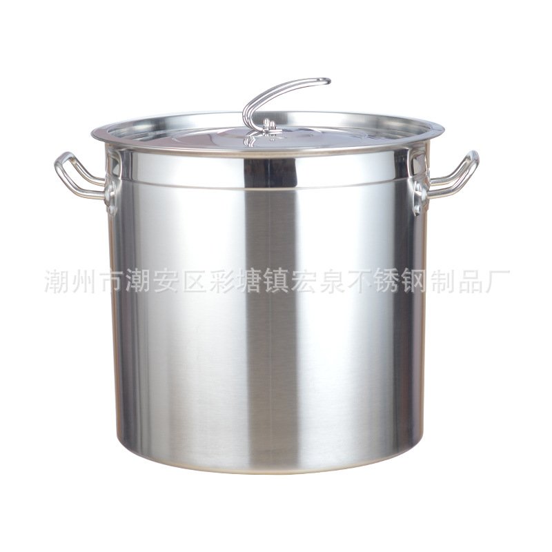 不锈钢商用电磁炉汤桶201材质25cm-80cm斜桶单底米水桶复底多用桶