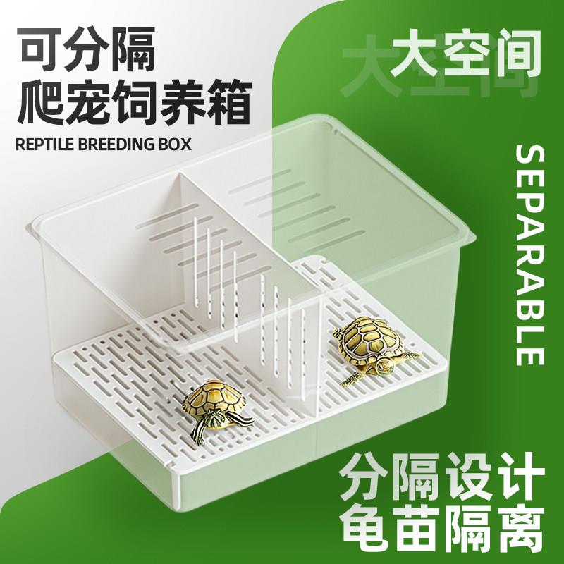 乌龟饲养缸底排水培殖箱龟苗隔离盒可分隔带沉淀板发色龟箱生态缸