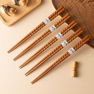 筷子家用高档抗菌防霉铁刀木防滑不变形高级尖头筷子出口品质餐具