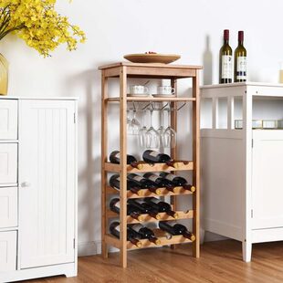 红酒柜展示架酒架置物架落地家用靠墙小型红酒瓶架子实木质洋酒架