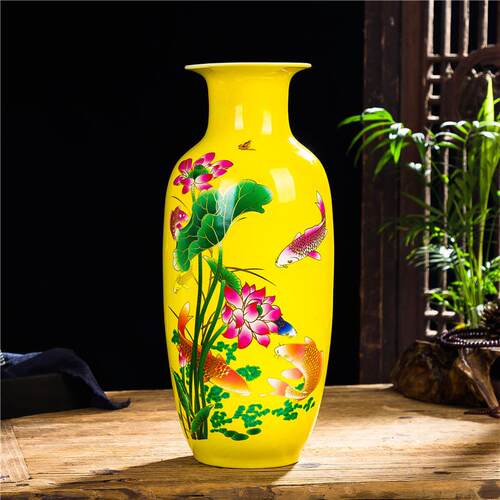 景德镇瓷器花瓶陶瓷摆件客厅插花中式家居装饰品养富贵竹百合水培