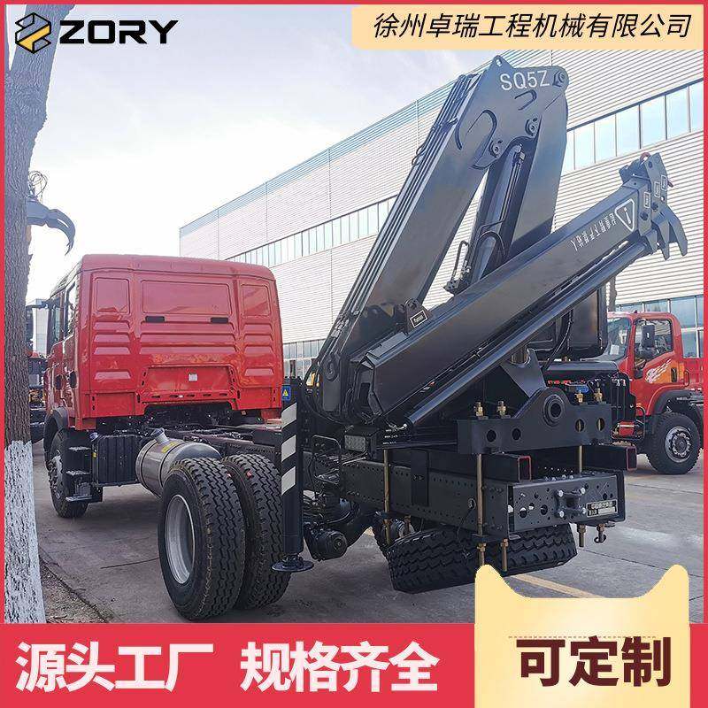 重汽HOWO5吨折臂随车吊臂长10米汽车起重机械厂无线遥控吊机操作