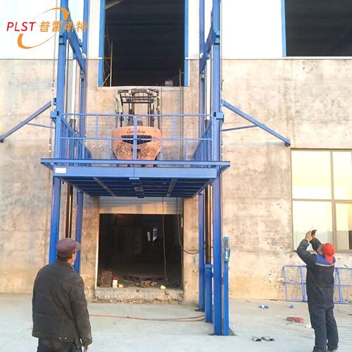 厂房简易导轨式货梯 车间小型工业载货提升平台 电动液压升降货梯