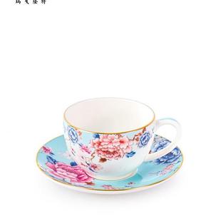 家用下午茶情侣送礼对杯杯子 玛戈隆特盛世牡丹骨瓷茶具咖啡杯套装