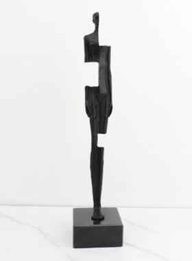 现代简约抽象几何金属人物艺术雕塑摆件酒店大堂客厅玄关装饰