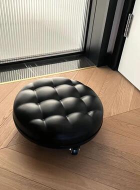 钟宁家具带轮小凳子家用万向轮擦地凳拆快递沙发凳简约学步圆凳登