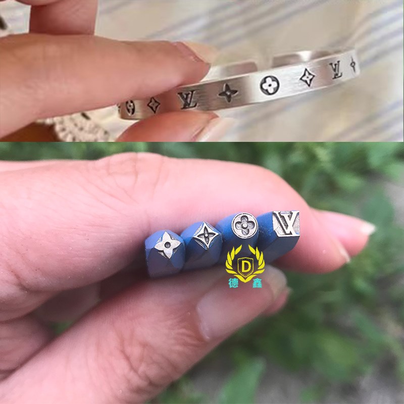 吉言钢印字模錾花k手镯戒指打金银錾头錾刻錾花工具DIY手工首饰品