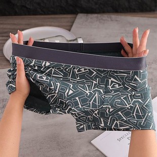 短裤 男款 裤 内裤 头 全棉四角裤 男生纯棉抗菌平角裤 衩男式 男士 潮流裤