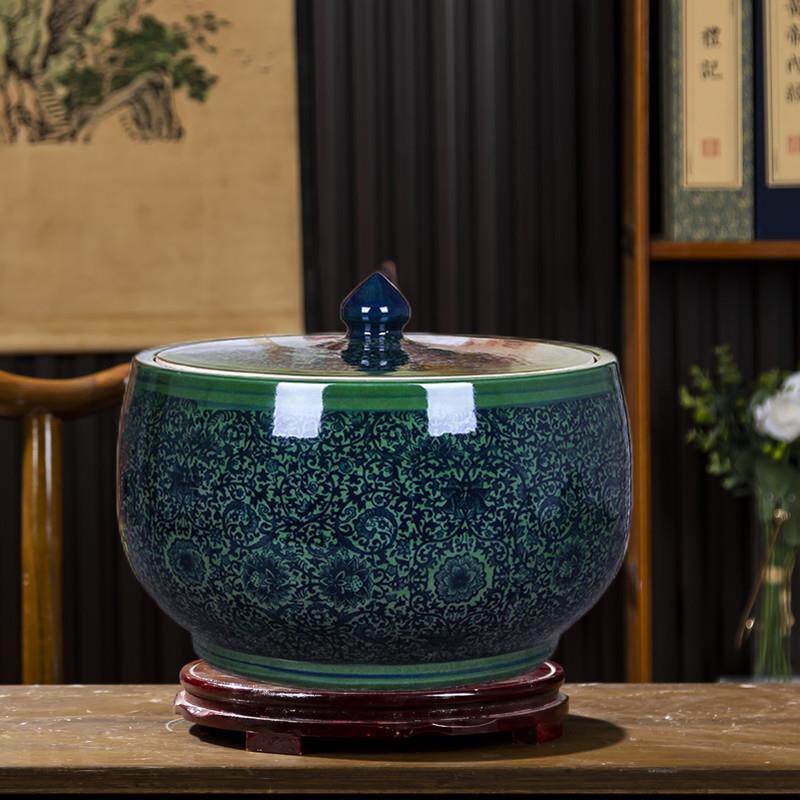 景德镇陶瓷米缸家用30斤50斤10kg装米桶面粉桶防潮防虫密封储物罐