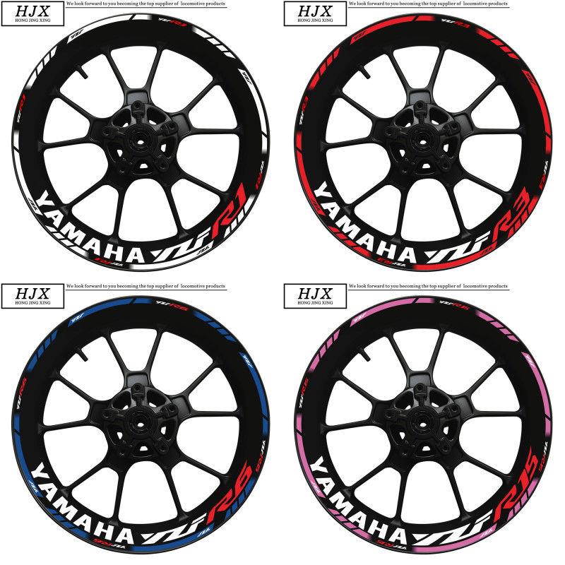 摩托车机车雅马R3 R1 R6贴纸YZFR7R25轮毂改装个性轮圈反光贴花