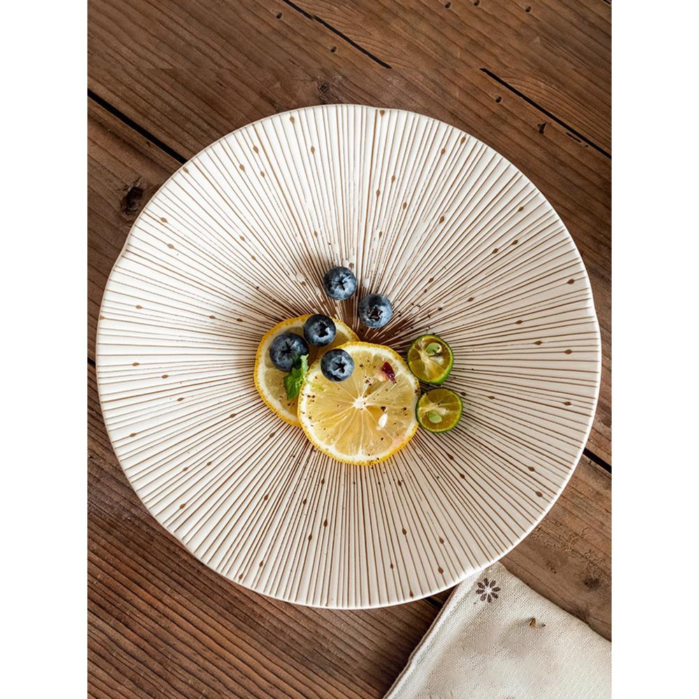 日本进口美浓烧千段十草日式拉面碗和风陶瓷家用饭碗大号沙拉碗盘