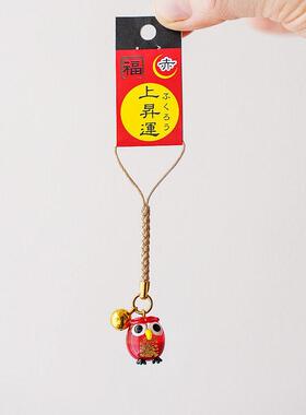 上升运 进口玻璃金箔幸运猫头鹰挂件车头手机钱包装饰祝福送礼物