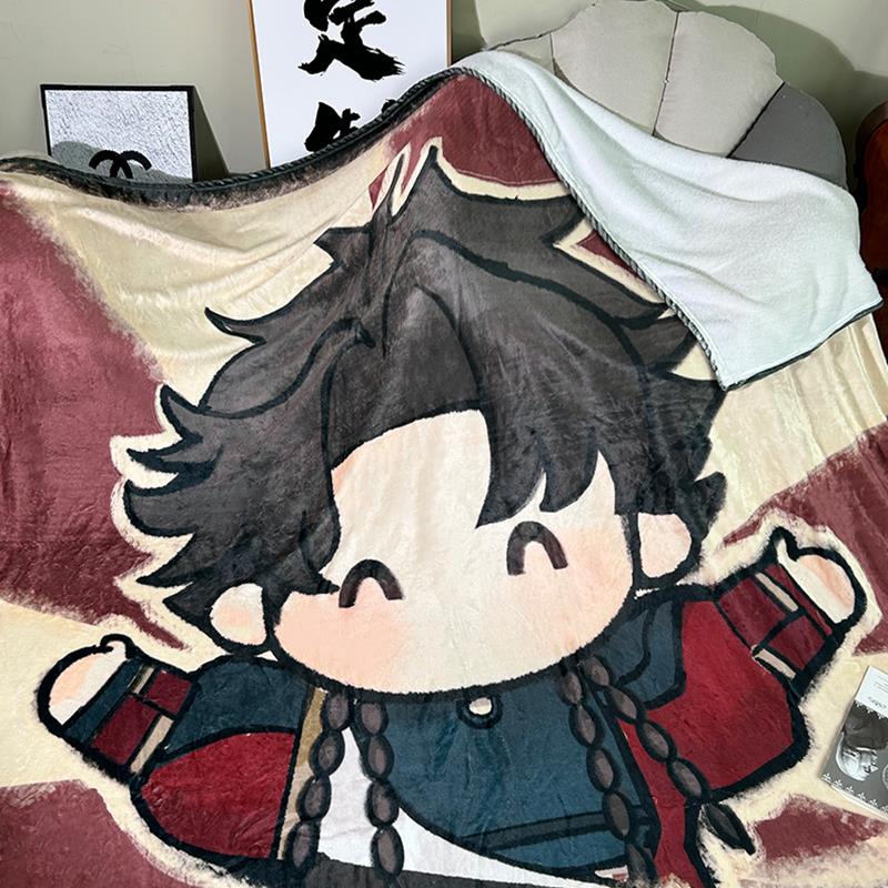 代号鸢孙策来图定制毛毯子动漫卡通游戏周边DIY午睡盖毯法兰绒子