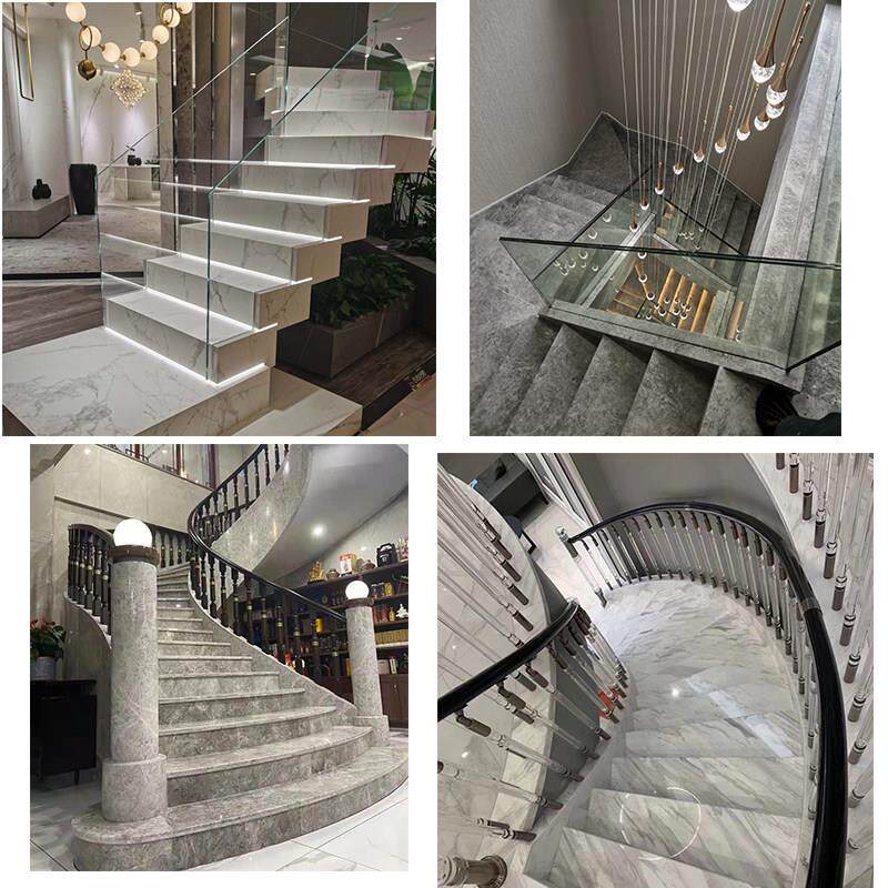 大理石楼梯踏步台阶别墅复式人造石英石岩板天然过门石窗台面定做