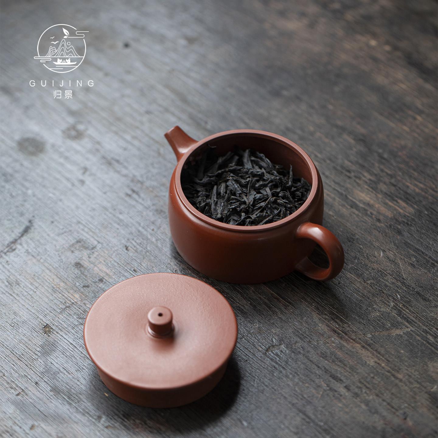 归景丨汉瓦丨纯手工紫砂壶潮州朱泥手拉壶茶壶泡茶泥壶小品高端