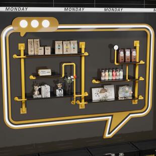 墙上置物架复古墙壁壁挂隔板架子工业风创意铁艺水管墙面装饰书架