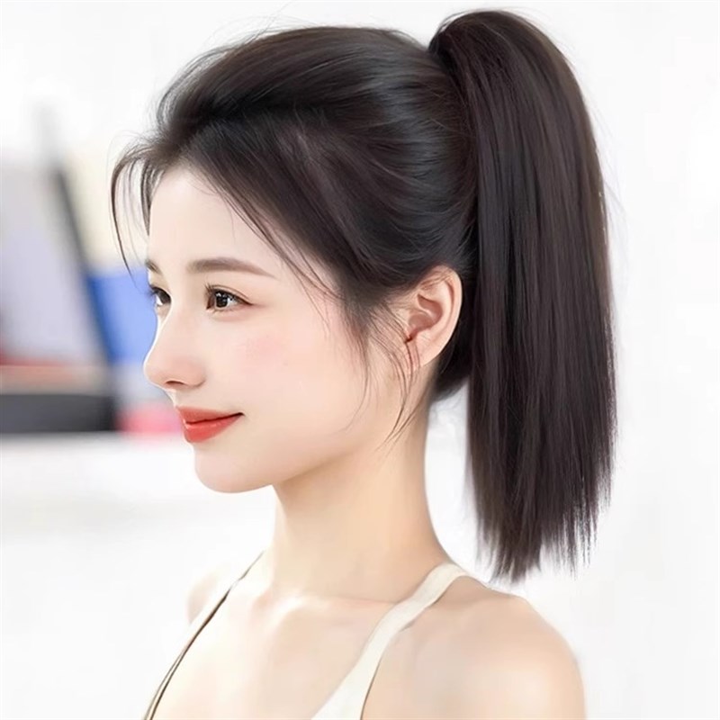 [轻盈直马尾]假发辫马尾女隐形无痕仿真发韩系网红高马尾绑带式