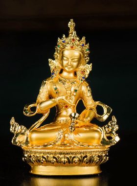 金刚萨埵居家用品摆件 室内镀金5寸小铜像随身佛鎏金雕花