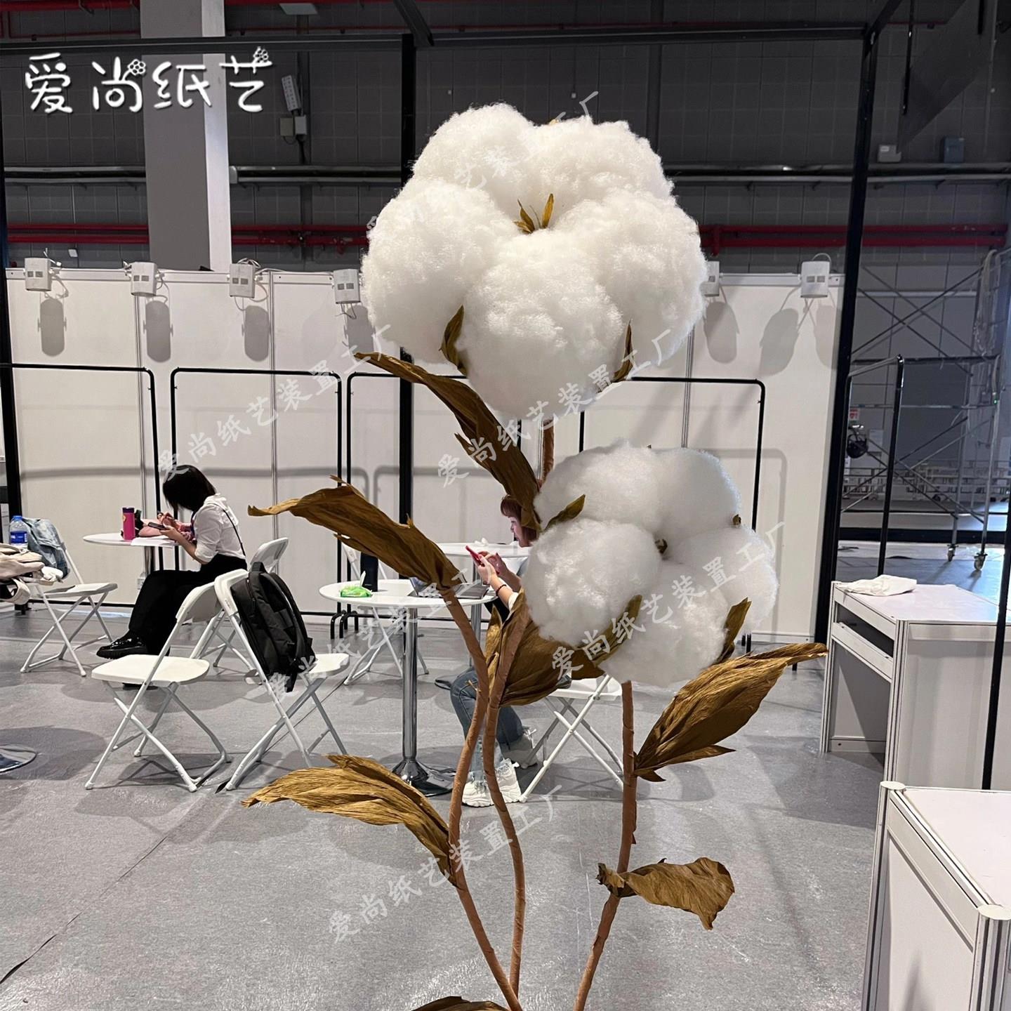 大棉花纸艺彷真花店铺橱窗婚庆路引巨型装饰摄影造景道具装饰摆饰